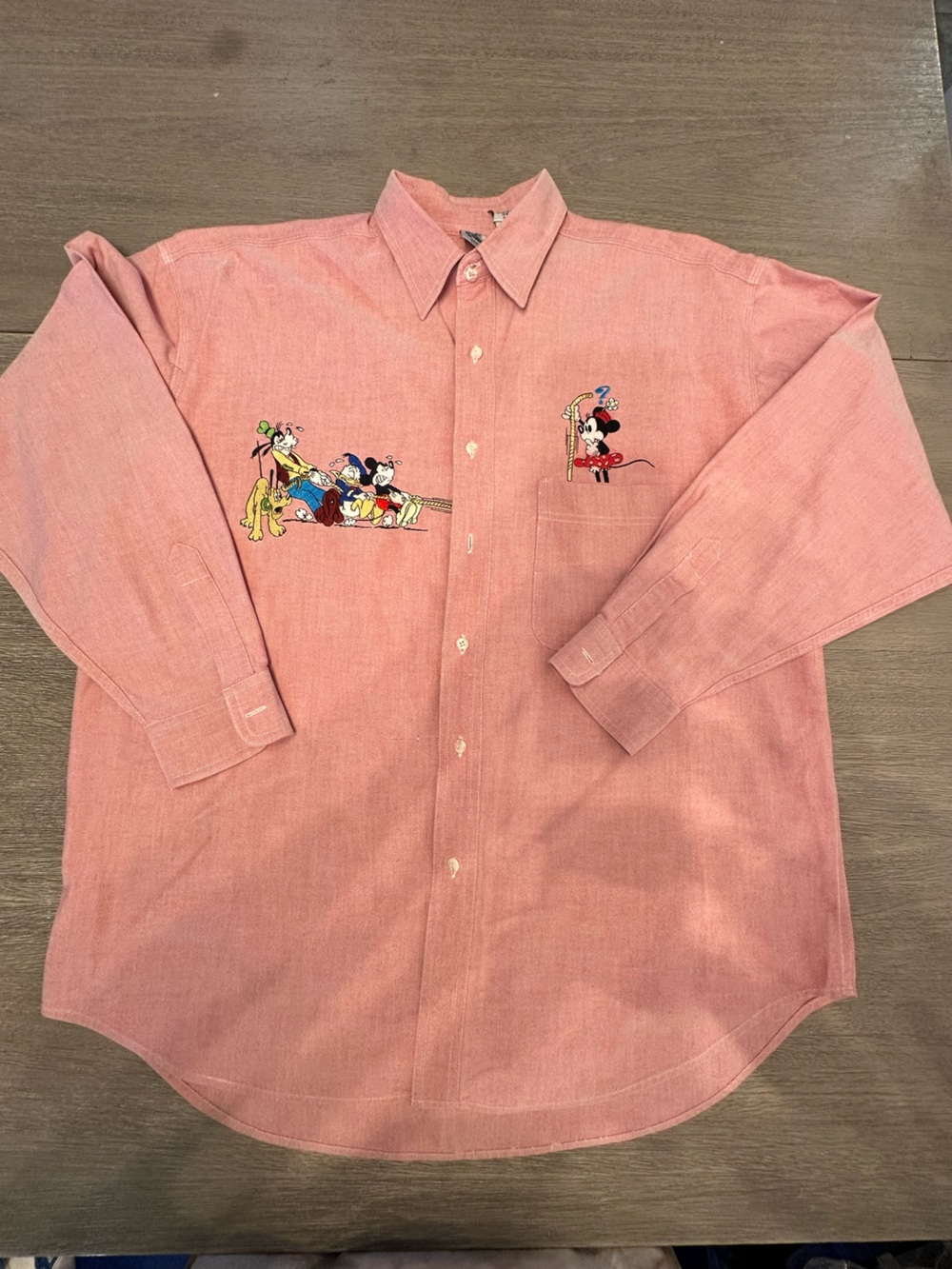 Vintage 90s Disney pink button-up shirt